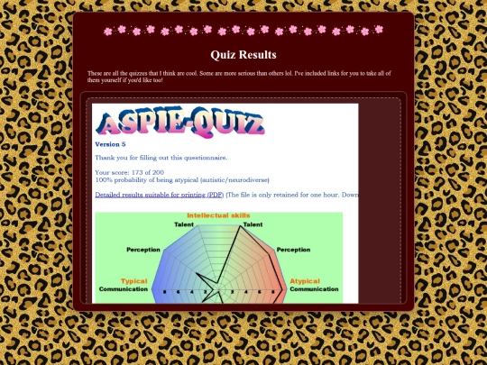 quiz-results screenshot
