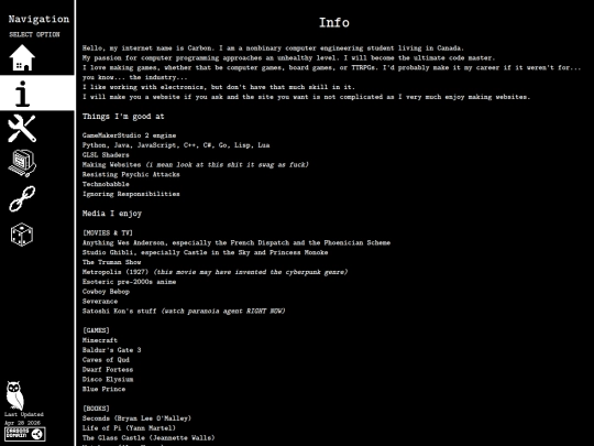 info screenshot
