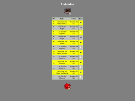 events screenshot