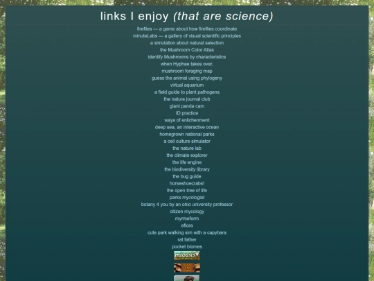 shrines/science/links screenshot
