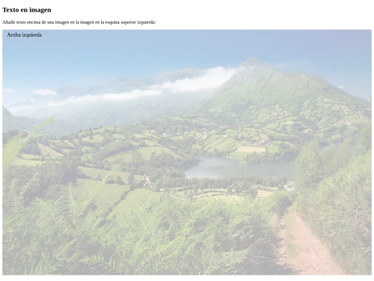 Posicionar texto en una imagen screenshot