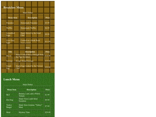 MenuAssignment screenshot