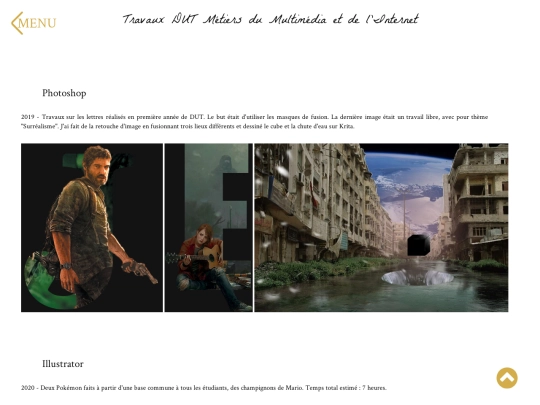 html_portfolio/Travaux_DUT_Multimédia screenshot