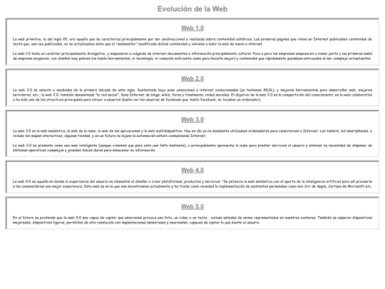 Evolucion de la Web screenshot