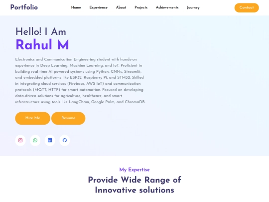 Rahul/Website screenshot