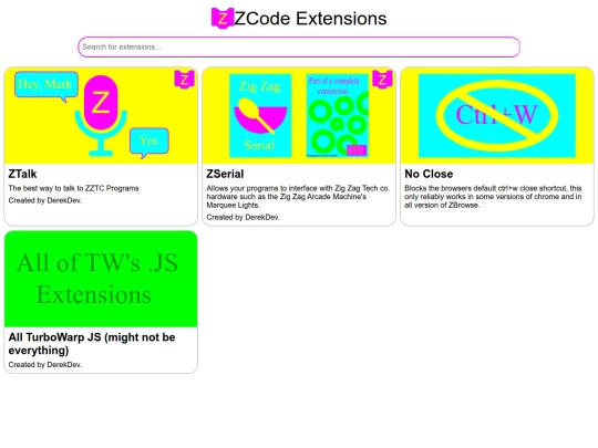 extensions screenshot