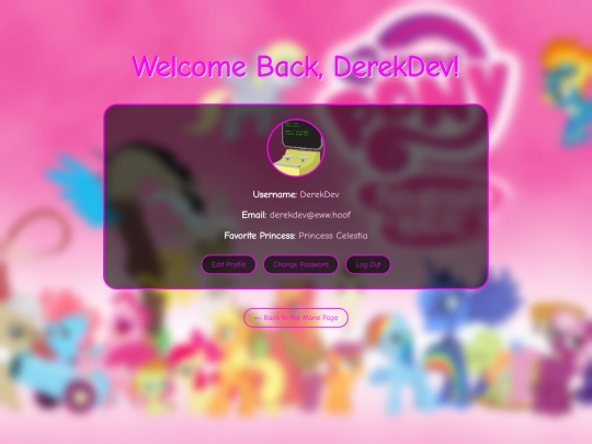 pony-account screenshot
