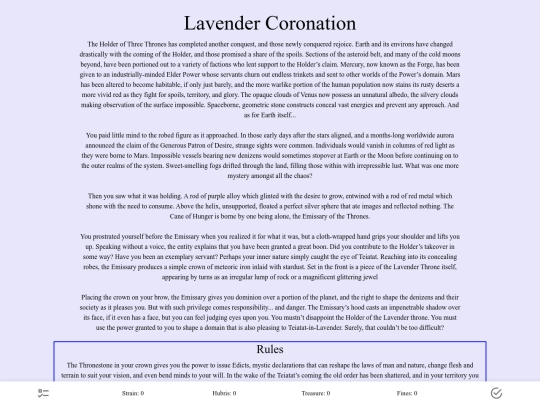 LavenderCorronation_Cyoa screenshot