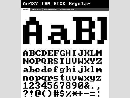 fonts/IBM/ac437_ibm_bios-demo screenshot