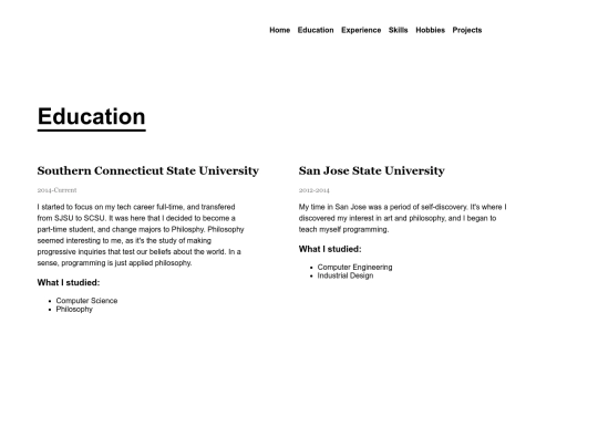 assignment4/education screenshot