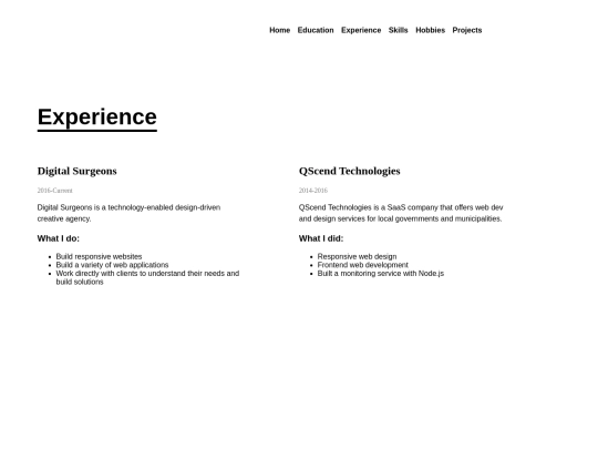 assignment4/experience screenshot