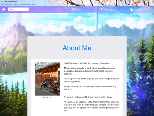 about-me screenshot