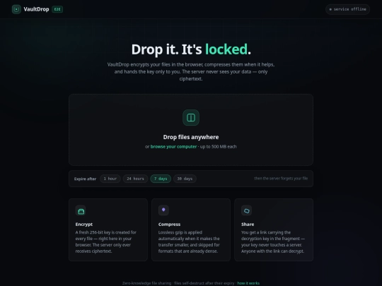 vaultdrop screenshot