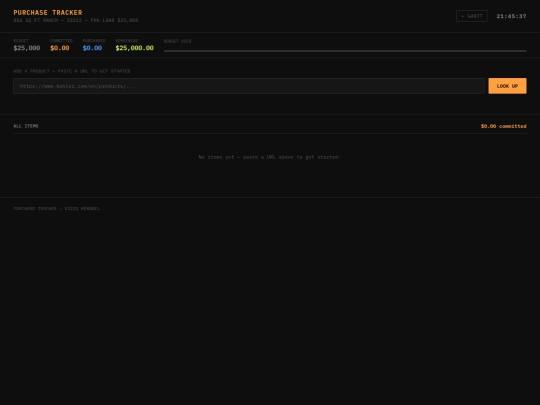 purchase-tracker screenshot