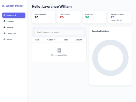 William_tracker/Expense screenshot