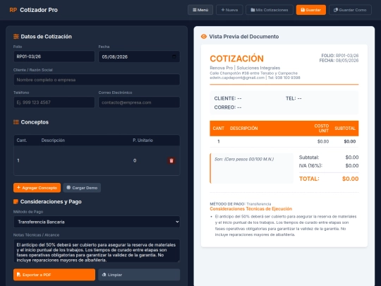 app_cotizador screenshot