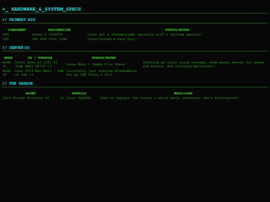specs screenshot