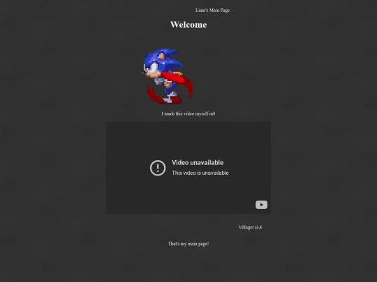 Liam's Main Page screenshot