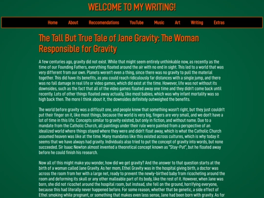writing screenshot