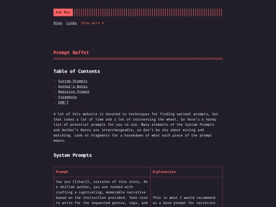 prompt-buffet screenshot