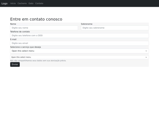 bootstrap/contato screenshot