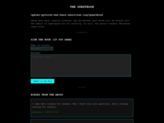 guestbook screenshot