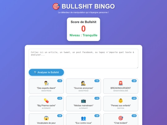 bullshit-bingo screenshot