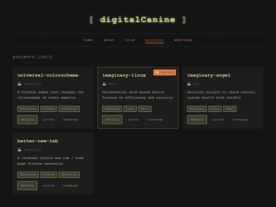 projects screenshot