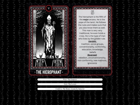 tarot/5hierophant screenshot