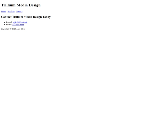 Web Design Class/IST4654 Web Example/Trillium Lab 2 Website/contact screenshot