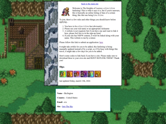 fanlisting screenshot
