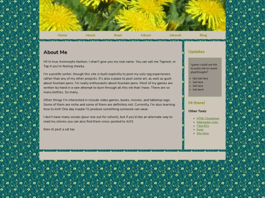 pages/about screenshot