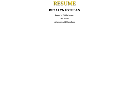 resume screenshot