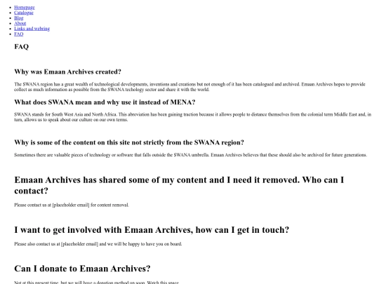 faq screenshot
