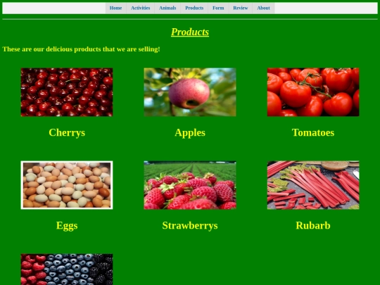 Products screenshot