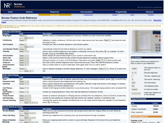 feature-codes screenshot