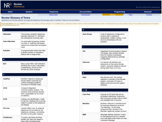 glossary screenshot