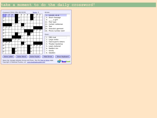 crossword screenshot