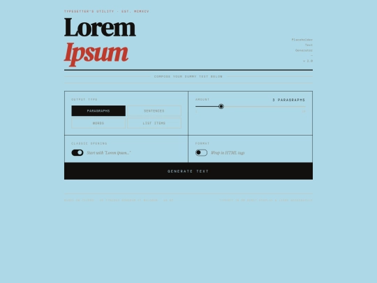lorem-ipsum-generator screenshot