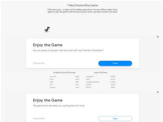 dinogame screenshot