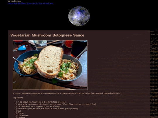 recipes/2026/08/22/vegetarian-mushroom-bolognese-sauce screenshot