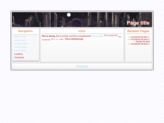DraconicCourts/basicpage screenshot