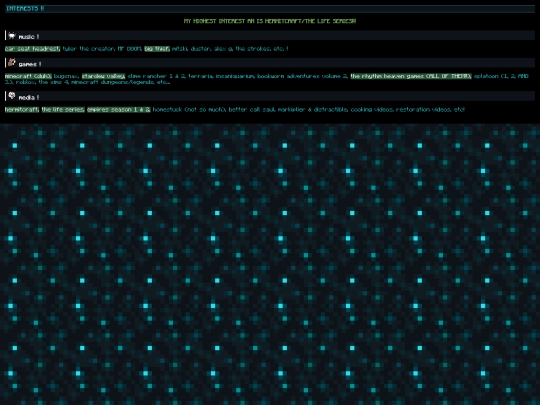 interests screenshot