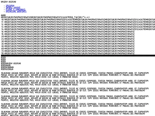fonts/valden-demo screenshot