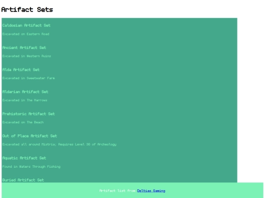 artifacts screenshot
