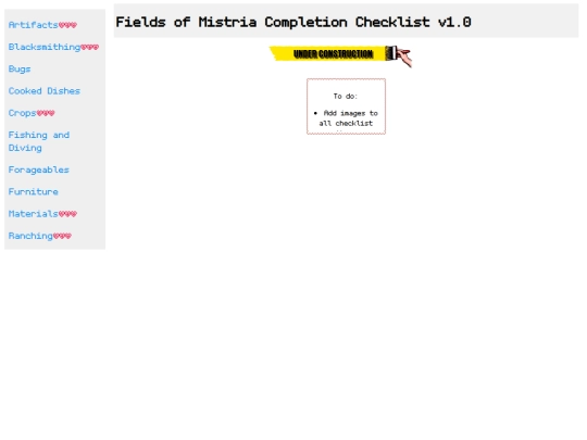 mistriachecklist screenshot