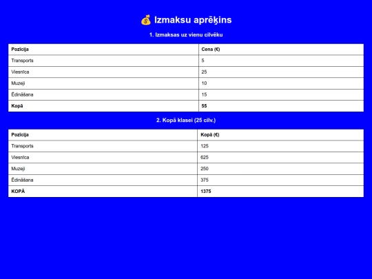 Izmaksas screenshot