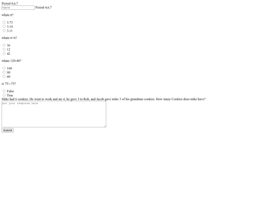 Math test Form/Mathtest screenshot