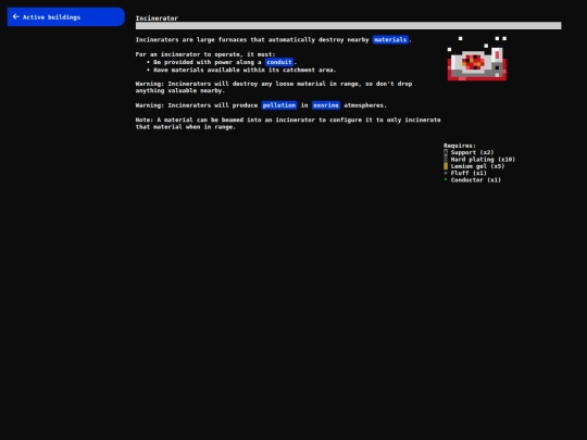database/incinerator screenshot