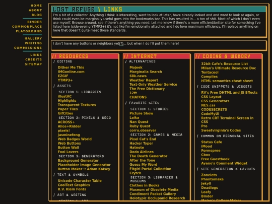 links screenshot